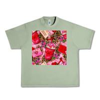 Oil Green valentines day coffee cups and love letter with xoxo and leopard seaml Urban Heavy Tee - BundleAndBundleShop