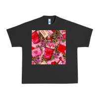 Pigment Black valentines day coffee cups and love letter with xoxo and leopard seaml Urban Heavy Tee - BundleAndBundleShop