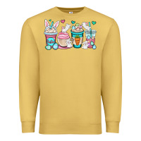 Antique Gold Easter bunnies coffee cups Premium Sweatshirt - OliviaCreatesArt