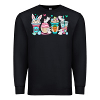 Black Easter bunnies coffee cups Premium Sweatshirt - OliviaCreatesArt