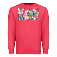 Cardinal Easter bunnies coffee cups Premium Sweatshirt - OliviaCreatesArt