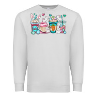 Dove Grey Easter bunnies coffee cups Premium Sweatshirt - OliviaCreatesArt