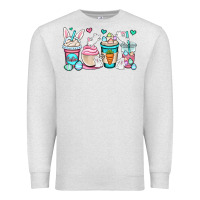Oatmeal Heather Easter bunnies coffee cups Premium Sweatshirt - OliviaCreatesArt