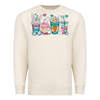 Sandshell Easter bunnies coffee cups Premium Sweatshirt - OliviaCreatesArt