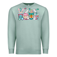 Seafoam Easter bunnies coffee cups Premium Sweatshirt - OliviaCreatesArt