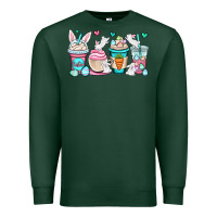 Sports Green Easter bunnies coffee cups Premium Sweatshirt - OliviaCreatesArt