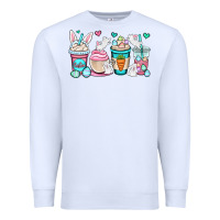 White Easter bunnies coffee cups Premium Sweatshirt - OliviaCreatesArt