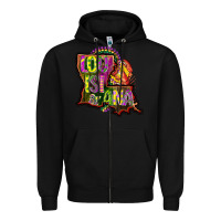 Black louisiana map Zipper Hoodie - CowGirlArtShop
