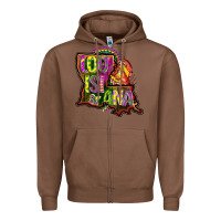Chestnut louisiana map Zipper Hoodie - CowGirlArtShop