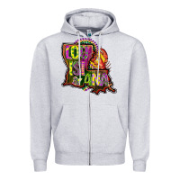 Heather Grey louisiana map Zipper Hoodie - CowGirlArtShop