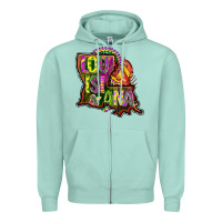 Seafoam louisiana map Zipper Hoodie - CowGirlArtShop