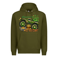 Army Green shamrock crusher st. patrick's day Premium Hoodie - HowdyJamesFarm