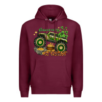 Burgundy shamrock crusher st. patrick's day Premium Hoodie - HowdyJamesFarm