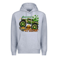 Heather Grey shamrock crusher st. patrick's day Premium Hoodie - HowdyJamesFarm