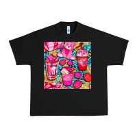 Black valentines day with love coffee cups  seamless pattern bbs Urban Heavy Tee - BundleAndBundleShop