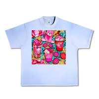 Grape Ice valentines day with love coffee cups  seamless pattern bbs Urban Heavy Tee - BundleAndBundleShop