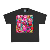 Pigment Black valentines day with love coffee cups  seamless pattern bbs Urban Heavy Tee - BundleAndBundleShop