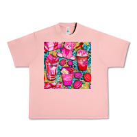 Salmon valentines day with love coffee cups  seamless pattern bbs Urban Heavy Tee - BundleAndBundleShop