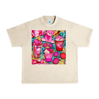 Sandshell valentines day with love coffee cups  seamless pattern bbs Urban Heavy Tee - BundleAndBundleShop