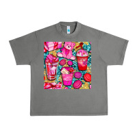 Tornado valentines day with love coffee cups  seamless pattern bbs Urban Heavy Tee - BundleAndBundleShop