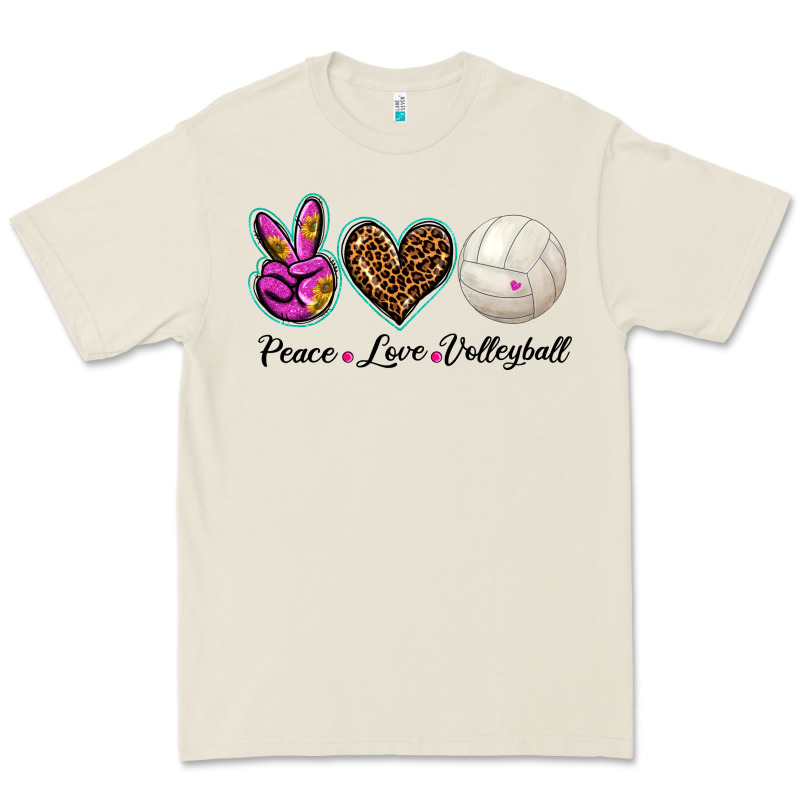 Peace Love Volleyball Premium Tee by BarkalooDesign | Teevron