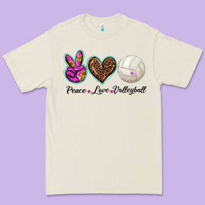 Peace Love Volleyball Premium Tee Designed By Barkaloodesign