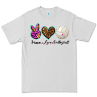 Dove Grey peace love volleyball Premium Tee - BarkalooDesign
