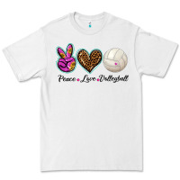 White peace love volleyball Premium Tee - BarkalooDesign