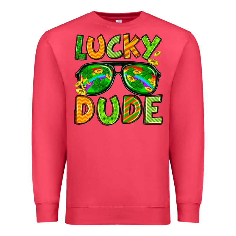 St. Patrick's Lucky Dude Premium Sweatshirt by OliviaCreatesArt | Teevron