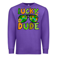 Purple St. Patrick's Lucky dude Premium Sweatshirt - OliviaCreatesArt