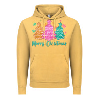 Vintage Mustard merry christmas glitter trees Vintage Hoodie - MaliasSmallBusiness