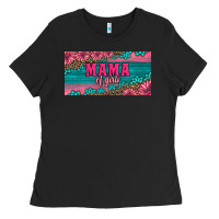 Black pink roses mama of girls license plate Ladies Tee - Artiststas