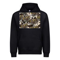 Black Longhorn Pattern Urban Hoodie - CowhideDigitalArt