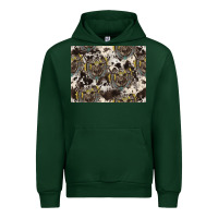 Forest Green Longhorn Pattern Urban Hoodie - CowhideDigitalArt