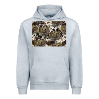 Heather Grey Longhorn Pattern Urban Hoodie - CowhideDigitalArt