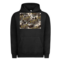 Pigment Black Longhorn Pattern Urban Hoodie - CowhideDigitalArt