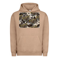 Pigment Burro Longhorn Pattern Urban Hoodie - CowhideDigitalArt