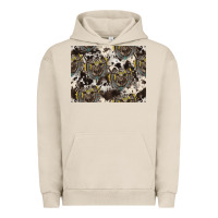 Pigment French Oak Longhorn Pattern Urban Hoodie - CowhideDigitalArt