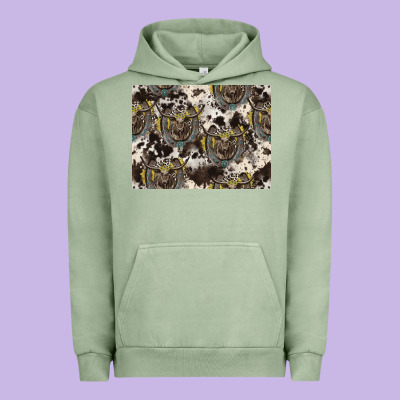 Longhorn Pattern Urban Hoodie Designed By Cowhidedigitalart