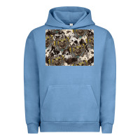 Pigment Pebble Blue Longhorn Pattern Urban Hoodie - CowhideDigitalArt