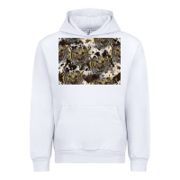 White Longhorn Pattern Urban Hoodie - CowhideDigitalArt