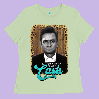 Johnny Cash Ladies Tee Designed By Adodesignshop