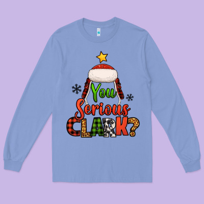 You Serious Clark Christmas Tree Long Sleeve Tee Designed By Jasminsmagicworld