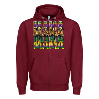 Burgundy mama mardi gras Zipper Hoodie - CowGirlArtShop