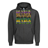 Charcoal Heather mama mardi gras Zipper Hoodie - CowGirlArtShop