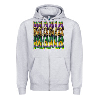 Heather Grey mama mardi gras Zipper Hoodie - CowGirlArtShop