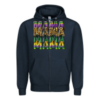 Navy mama mardi gras Zipper Hoodie - CowGirlArtShop