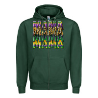 Sports Green mama mardi gras Zipper Hoodie - CowGirlArtShop