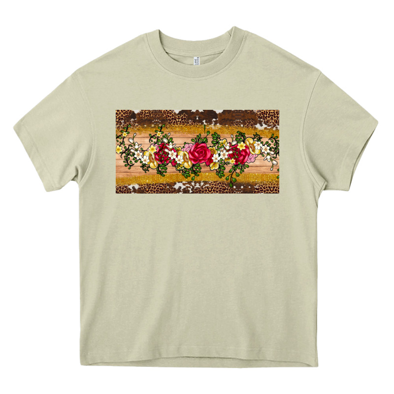 Western  Leopardfloral Licanse Plate Heavy Core Tee by Artiststas | Teevron