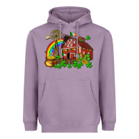 Lavender St. Patrick's farm with gold Heavyweight Hoodie - OliviaCreatesArt